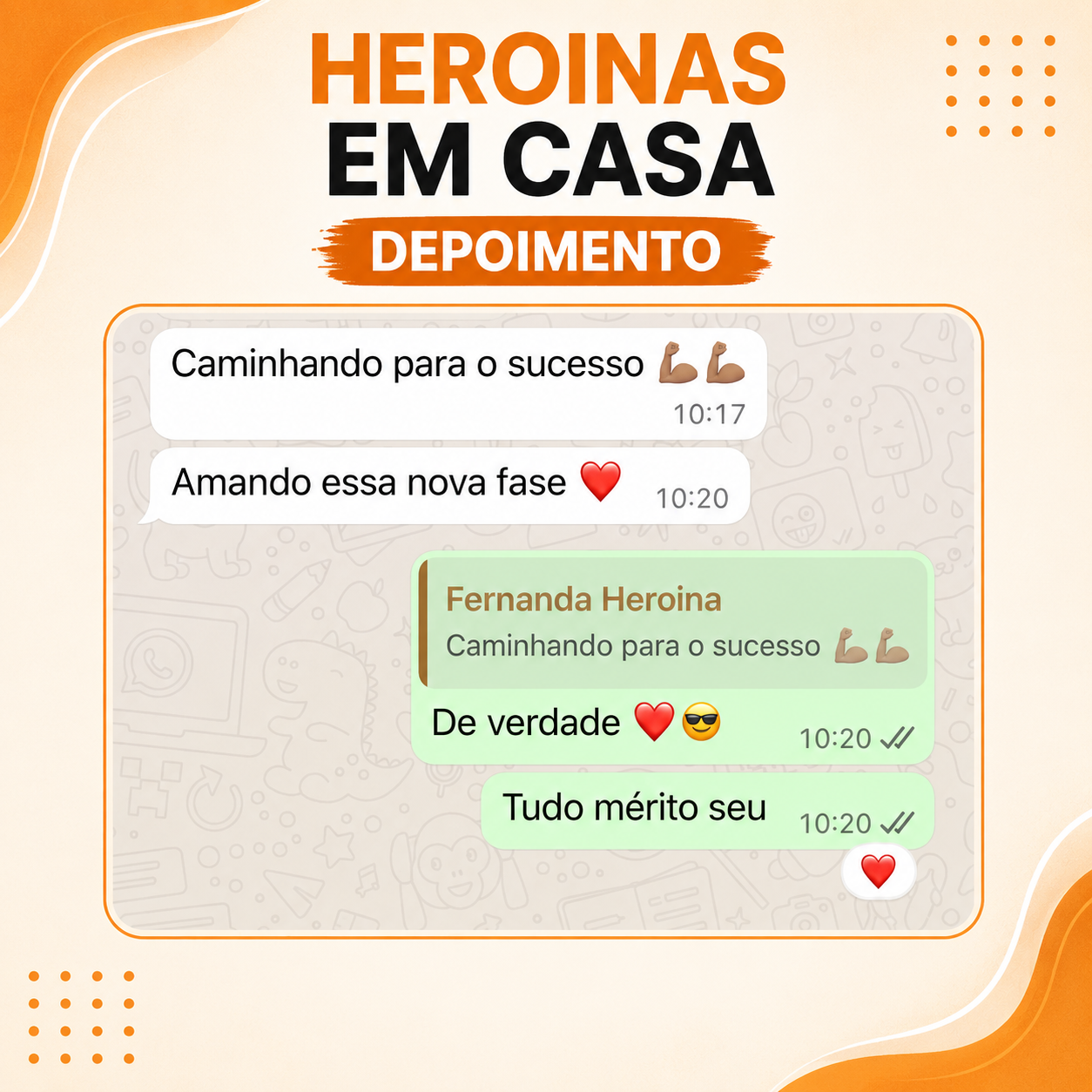 Depoimento de aluna no WhatsApp