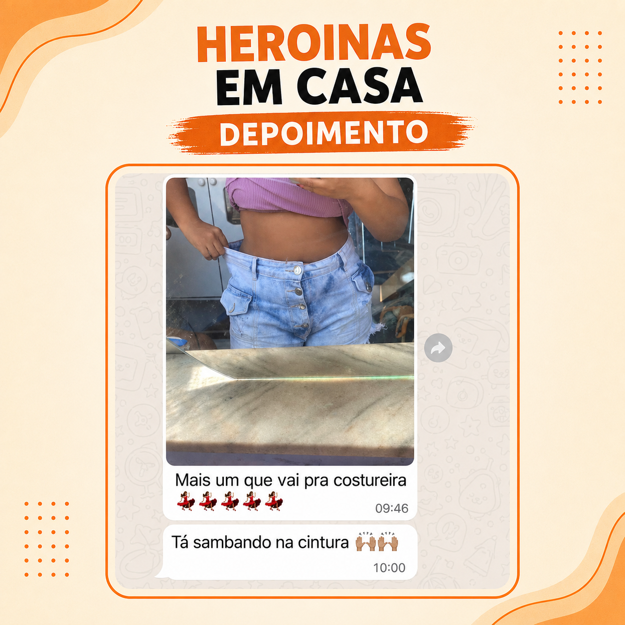 Depoimento de aluna no WhatsApp